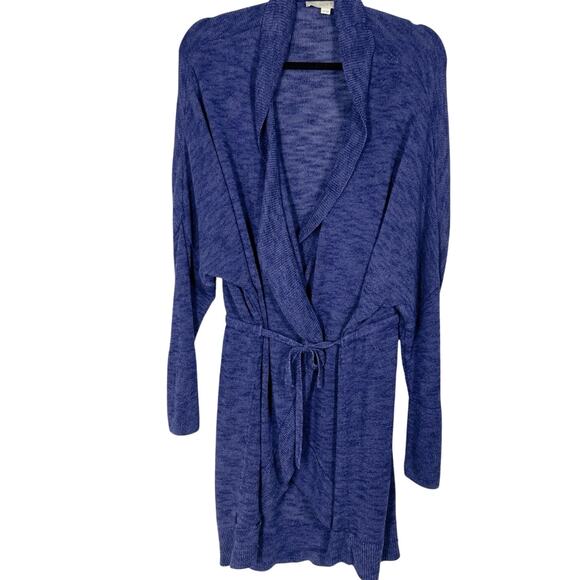 LOFT, Size XXL, Dark Blue Cardigan, Tie Waist, Dolman Sleeve, Open Knit, Bold - Picture 1 of 8